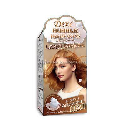 China Dexe DIY Home Change Hair Color Hot Sales Foam Hair Color Cream Color Bubble Full Black Brown Hair Dye for sale