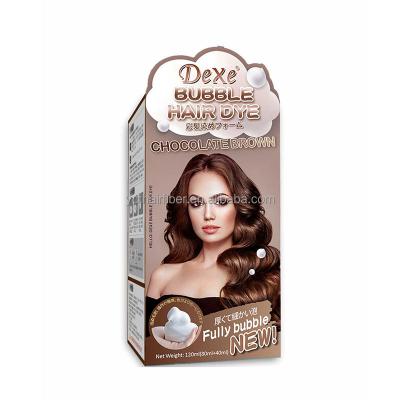 China Change Hair Color Dexe Factory OEM Your Home Brand Products Bubble Hair Dye Use Black Hair Color Shampoo for sale