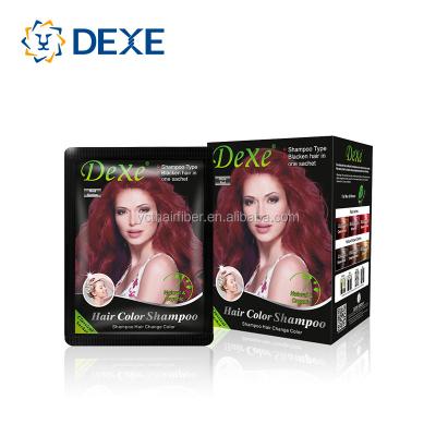 China Dexe Black Hair Long Lasting Herbal Hair Dye Shampoo Permanent Hair Color Shampoo for sale