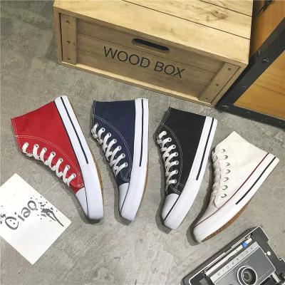 China Wholesale Fashion Trend Casual Men's Custom Vulcanized Canvas Sport Shoes High Top Canvas Sneakers Fashionable Shoes for sale