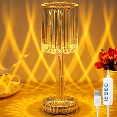 China High Quality Dimming Modern Minimalist Decorative Night Light Bedroom Bedside LED Desk Lamp Crystal Table Lamp For Touch Control for sale