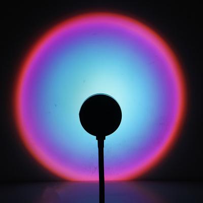 China Modern Modern Sunset Table Lamp Wall Background For Bed Room RGB LED Sunset Floor Light Night Spotlight Lamp for sale