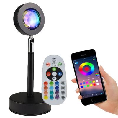 China New Arrival APP Modern Wireless Voice Control 16 Colors Smart UFO RGB Sunset Lamp For Internet Anchor for sale