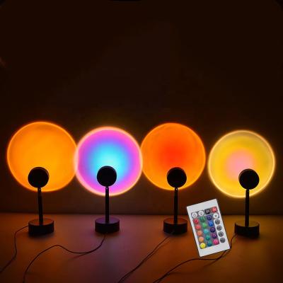 China Modern Bedroom Usb RGB 16 Colors Lamp Sun Horizon Ocean Color Projector Lamp Night Light Led Sunset Projection Lamp For Home Decoration for sale