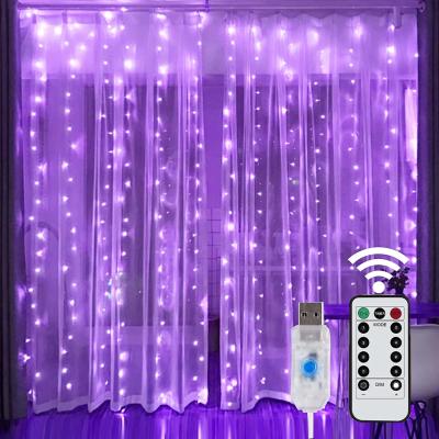 China Fairy String Lights USB Powered Window Curtain String Light, 300 LED 8