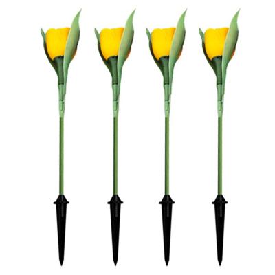 China Eco-friendly Multicolor Outdoor Waterproof Solar Tulip Flower Light for Garden Yard Path Lawn for sale