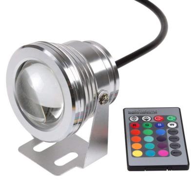 China Swimming Pool 10w RGB Aluminum Alloy LED Pool Fountain Light 12V Remote Control Colorful Underwater Light for sale