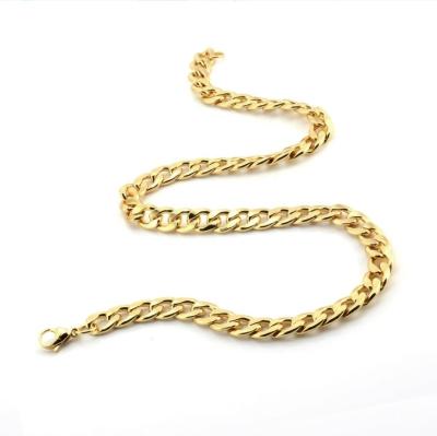 China Simple Hiphop Stainless Steel HiphopnkMen's Titanium Steel Cuban Link Chain Accessories Sweater Chain Niche Jewelry Necklace for sale