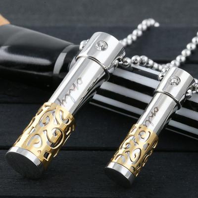 China Wholesale Cute Fashion Personalized Stainless Steel Couples Necklace Oil Diffuser Necklace Aromatherapy Necklace Pendant for sale