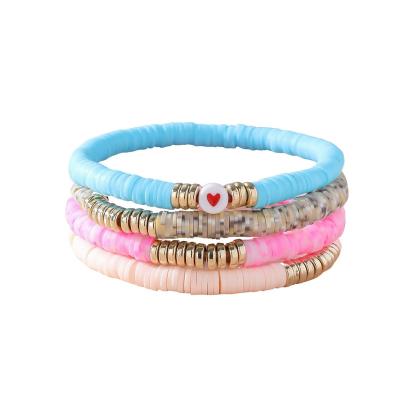 China BOHEMIA Amazon Bohemian pottery hot selling direct sales bracelet friendship bracelet stackable soft elastic beaded maker jewelry for sale