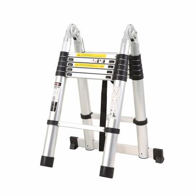 China Folding Ladders 3.8M Universal Folding Ladder Aluminum Telescopic Double Telescopic Ladder for sale