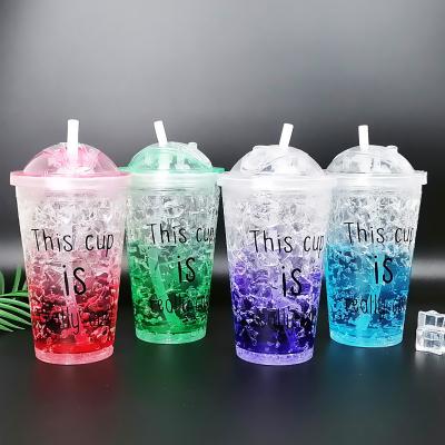 China Factory Direct Sales Beverage Viable Cold Wall Cup Double Wall Plastic Water Bottle for sale