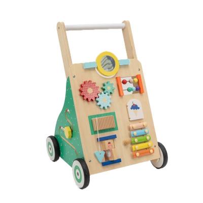 China Musical Wooden Baby Walker Kids Baby Walker Multifunction Educational Learning Activity Baby Push and Pull Toys for sale