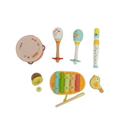 China 11 Pcs Musical Instrument Set Developmental Musical Instrument Wooden Educational Toy for Toddlers for sale