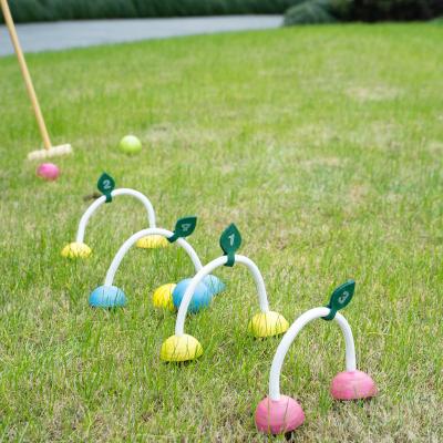 China Eco-Friendly Outdoor Garden Gateball Kids Toy Wooden Game Toy Kids Croquet Set For 3+ for sale