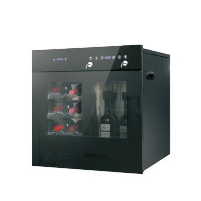 China Blue Interior LED Light 8 Wine Bottles Freestanding Or Integrated Wine Fridge for sale