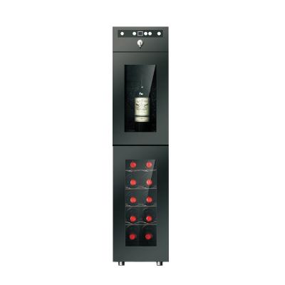 China Hot-selling Blue Indoor LED Light Wine Cooler In Square Black Wine Cooler Home Use Red Wine Fridge for sale