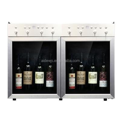 China Wine Cooler Double-zone 110W Electric Wine Dispenser .cooling .dispening for 8 bottle for sale