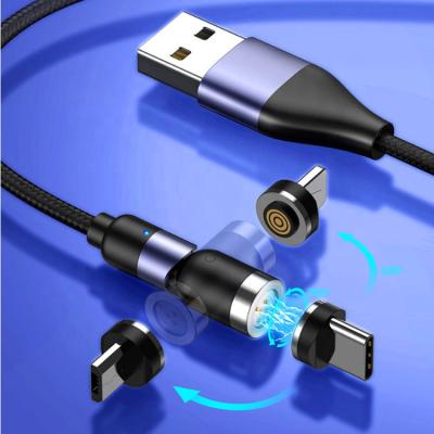 China With magnetic +Strong +360Â LED indicator; ° Amazon Accessories Nylon Braided Spinning USB-C To USB A Type 3.0 A Fast Supper C Data USB Cable For i12 for sale