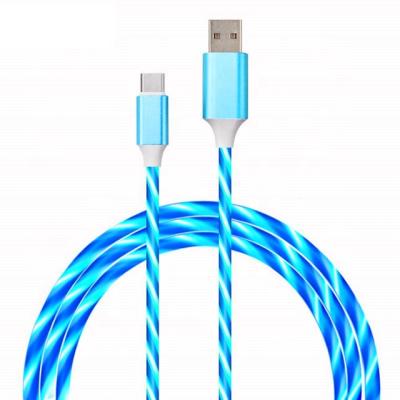 China Type-C Visible USB Sync Data Charging Cable USB Lightning Cable LED Flow Powerline MP3/MP4 Player Flow LED EL Light Fill Charger for sale