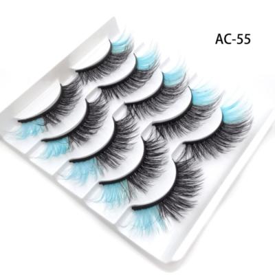 China Long 3d Fluffy Natural Handmade Natural Colored Mink Soft False Eyelashes False Eyelashes Cosplay Set for sale