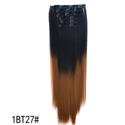 China Synthetic Hair Ombre Clip In Long Straight Ponytail Wigs Custom Hair Extension Color Gradient China Manufacturer Hair Beauty for sale