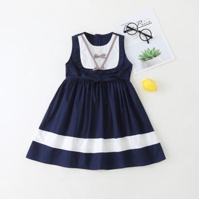 China 2020 Anti-static Children's Dress Summer Children's Fashion Clothes Girls Wear Peter Pan Collar Cotton Dresses 2021 for sale