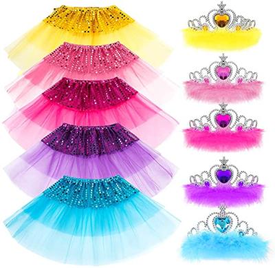 China Anti-wrinkle Amazon choice 2 pcs girl gift set tutu birthday party costumes princess tutu dresses for girls for sale