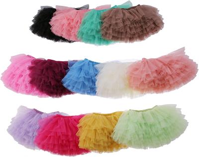 China Lovely Lovely Anti-wrinkle Child Solid Colors Princess Party Costume 6 Layers Tulle Dress Sexy Mini Girls Short Skirt for sale