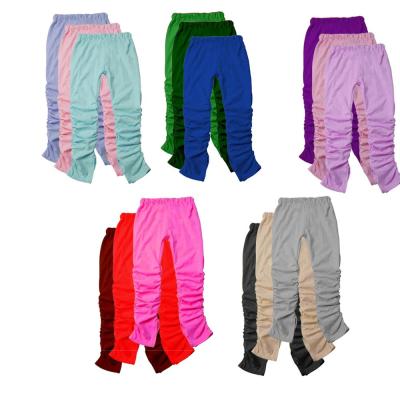 China Kids Cotton Soft And Fashionable Thick Colorful Jogger Stacked Pant Gaiters Winter Pants for sale