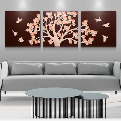 China 3D Painting Modern Decorative Relief Wall Art Living Room Fortune Tree Wall Decor Mural Painting for sale