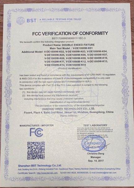 FCC - Huizhou Virex Technology Co., Ltd.