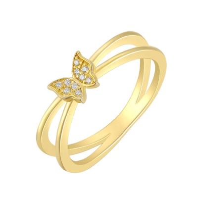 China Factory FASHIONABLE Custom 925 Sterling Silver Gold Plated Wedding Rings Twist Classic Zircon Jewelry for sale