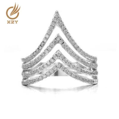 China XZY FASHIONABLE Supply Factory Price Fashion Crown Ring Jewelry Genuine 925 Sterling Silver Cubic Zircon For Gift for sale