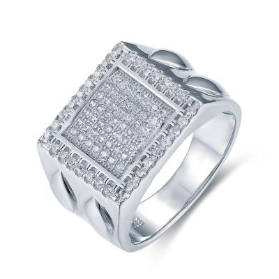 China Fashion TRENDY Jewelry New Arrival Pure Silver 925 Men's CZ Rings Custom for sale