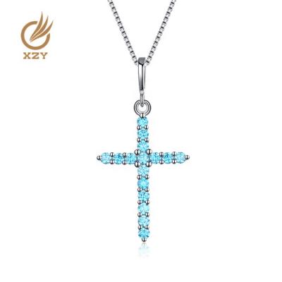 China FASHIONABLE XZY Gemstone Custom Cross Pendant 925 Sterling Silver New Fashion Design for sale