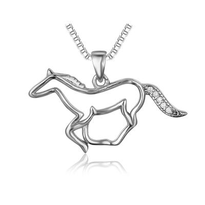 China XZY 925 Cute Silver Steeling Horse Charm Popular Animal Pendant With AAA CZ And Rhodium Plated for sale