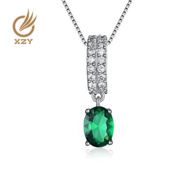 China XZY Factory Supply Fashion Design Fashion Diamond CZ Stone Romantic Oval Shape 925 Sterling Silver Pendant for sale