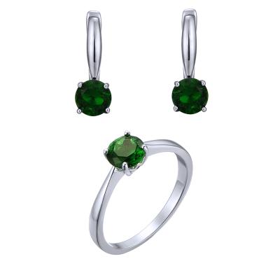 China Vintage China Wholesale 925 Silver Jewelry Set CLASSIC Zircon Bridal Xzy Party With Green Stone for sale