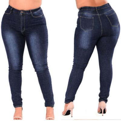 China 2021 Hot Sale Stretch Fashion Blue Skinny Plus Size Women's High Waist 6XL Breathable Jeans for sale