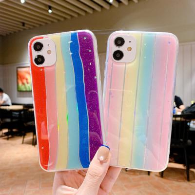 China New TPU Rainbow Shockproof Shockproof Case For iPhone X XR XS 12 Max For iPhone 11 12 13 PRO Max Phone Case for sale