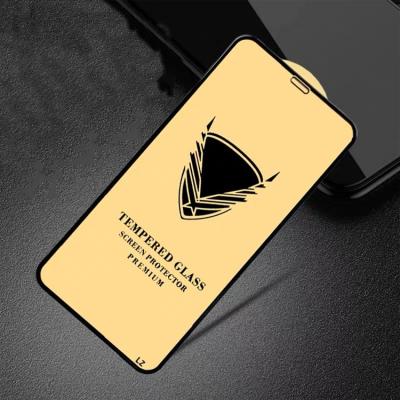 China Mobile Phone Model With Full Package Glue Tempered Glass Screen Protector Gold For Redmi 5 Protective Film For Iphone For Huawei for sale