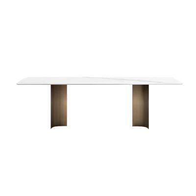 China 2021 New Italian Modern Minimalist Rectangular Small Modern Dining Table Light Luxury High-end Household Type Rock Delifeng for sale