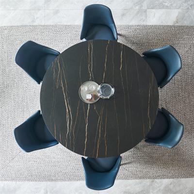 China Dining Table Elegant Comfortable Solid Hot Sale Modern Round Slate Durable Dining 1 Piece for sale