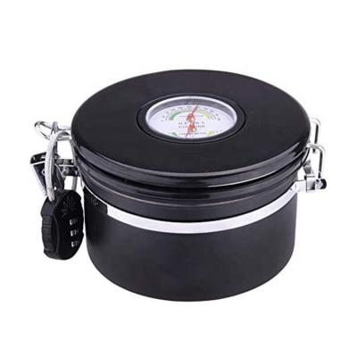 China Sustainable Airtight Storage Stash Jar Canister With Built In Hygrometer And RH Humidity Pack for sale