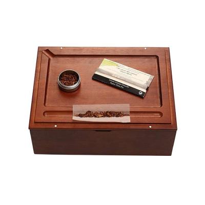 China Custom Handmade Premium Quality Weed Hideout Storage Box Set With Rolling Tray for sale