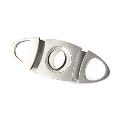 China Stainless Steel Minimalist Double Guillotine Scissor Cigar Blade Cut Cigar Cutter for sale