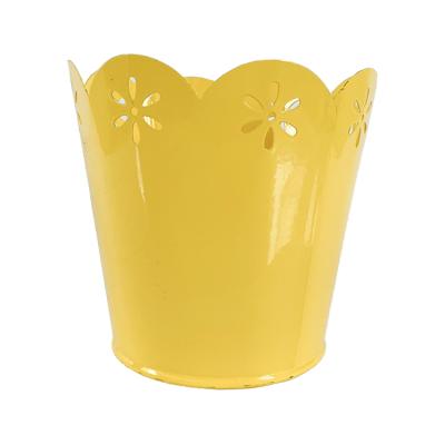 China Classic Round Flower Pot Shown Or Custom CLASSIC Indoor And Outdoor Metal 1L For Green Flower Plant for sale