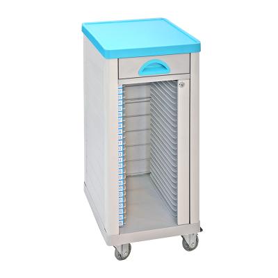 China Modern Hospital 25 Grid Wholesale Price Medical Record Trolley With Wheels for sale