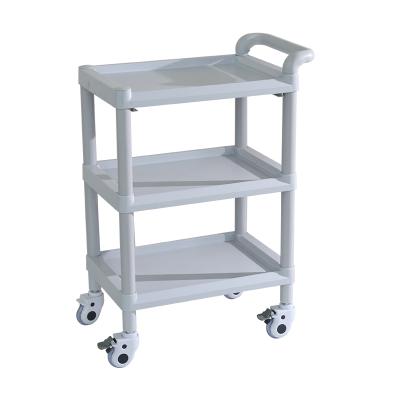 China Modern High Quality Convenient Multi Function Medical Trolley With Three Layer Worktop for sale